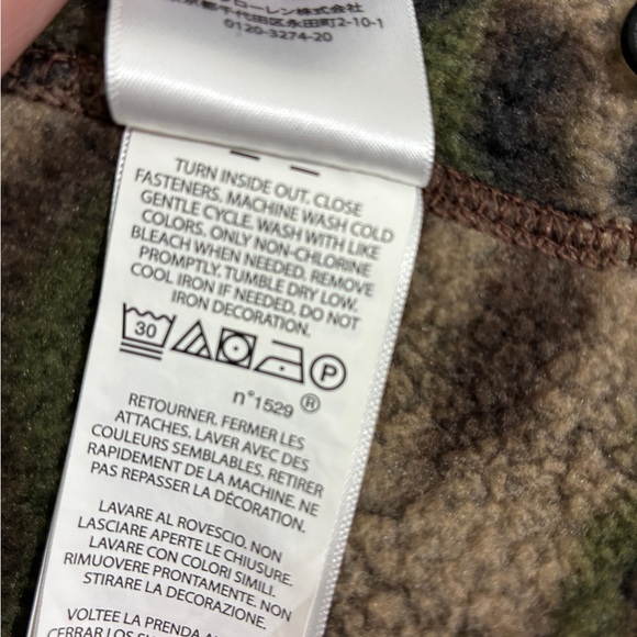 Polo Ralph Lauren $228 Camo Full Zip Fleece Lined Sweater Jacket Green Medium - Picture 11 of 12